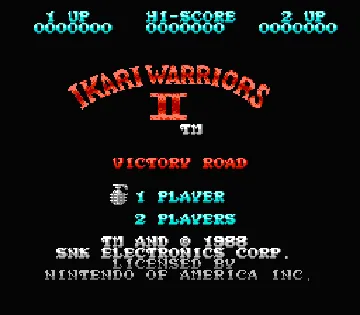 Ikari Warriors II - Victory Road (USA) screen shot title